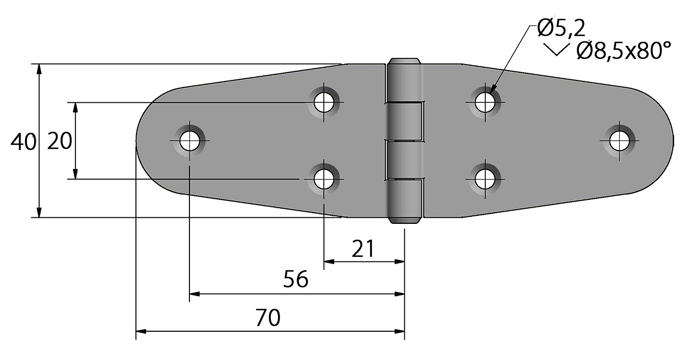 CENTER PIN HINGE 140x40MM 4 CENTER PIN HINGE 140x40MM - Image 4