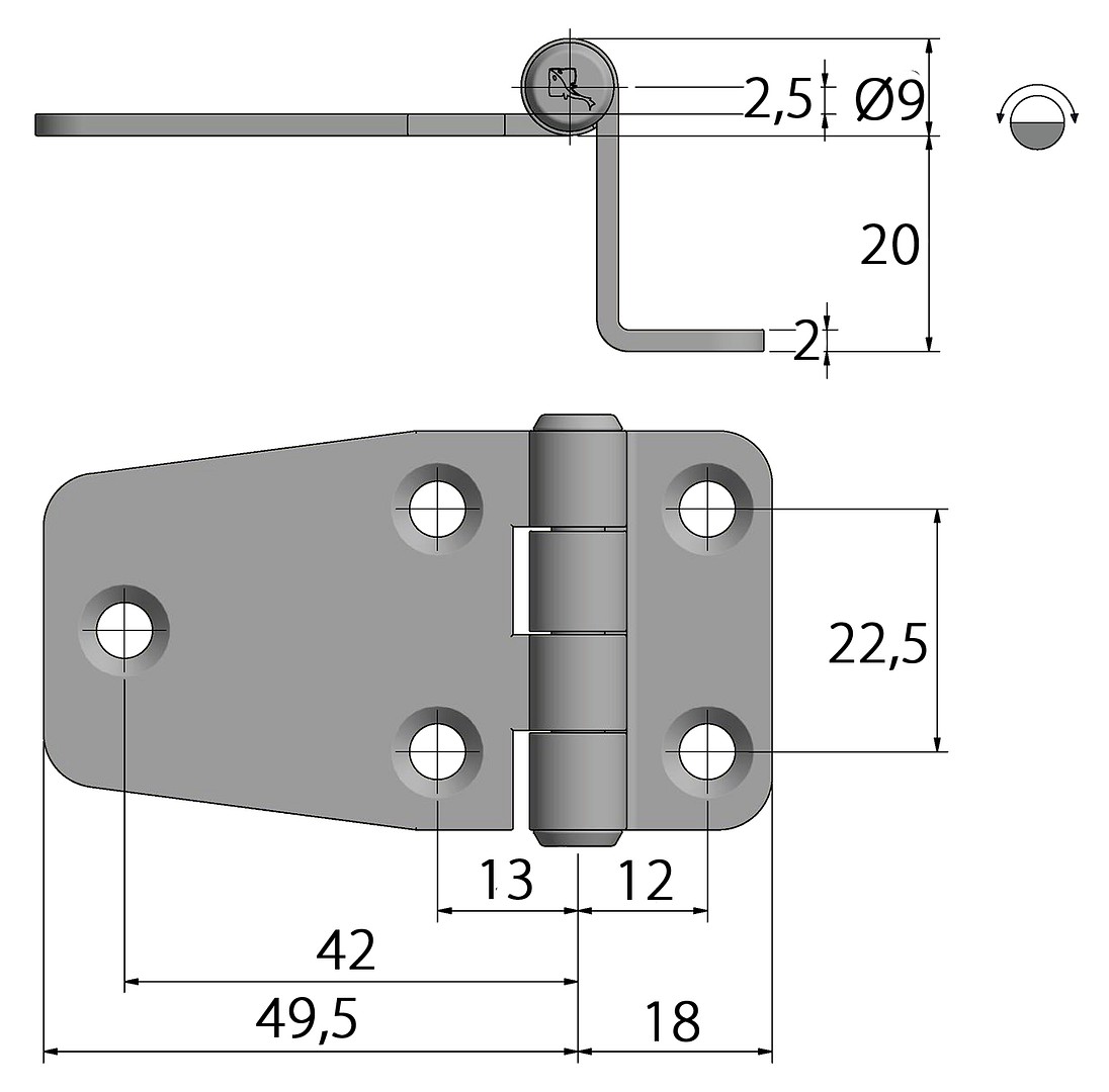 DOOR HINGE 37x68mm 4 DOOR HINGE 37x68mm - Image 4