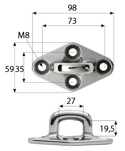 RING PLATES SQUARE 98mm 3 RING PLATES SQUARE 98mm - Image 3