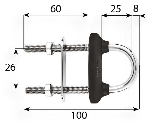 TRAILER HOOK 8x100 WATERPROOF BLACK 3 TRAILER HOOK 8x100 WATERPROOF BLACK - Image 3