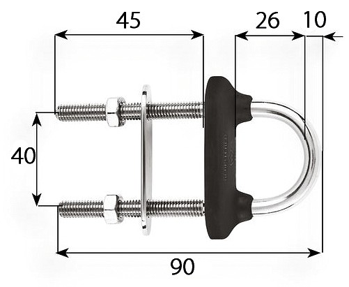TRAILER HOOK 10x90 WATERPROOF BLACK 3 TRAILER HOOK 10x90 WATERPROOF BLACK - Image 3