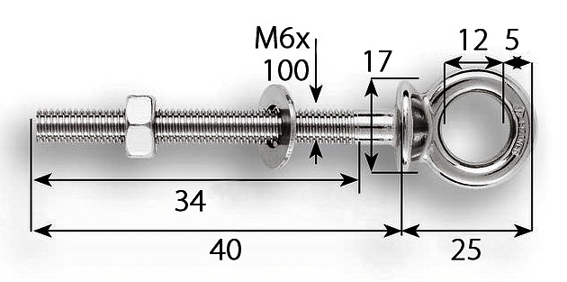 EYEBALL BOLT 6x40MM 3 EYEBALL BOLT 6x40MM - Image 3