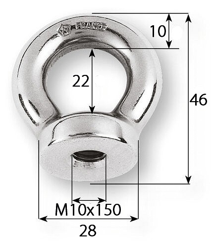EYEBROW NUT M10X150MM 3 EYEBROW NUT M10X150MM - Image 3