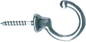 HOOK WITH WOODEN THREAD, CHROME PLATED