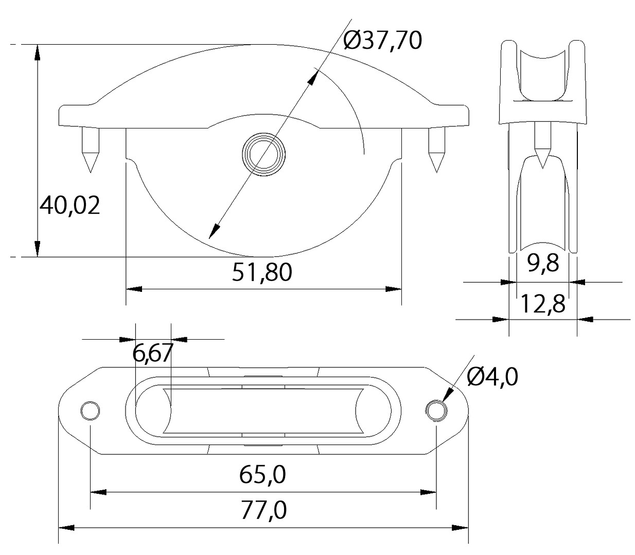 COVER PULLEY 76MM, NYLON 3 COVER PULLEY 76MM, NYLON - Image 3