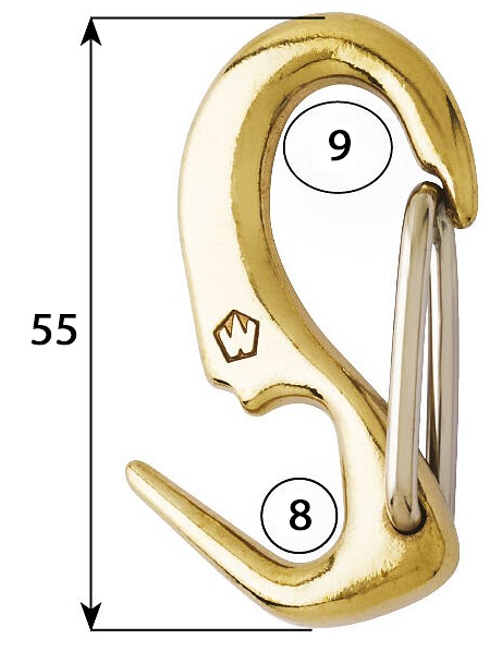 SAIL HOOK 55mm BRASS 3 SAIL HOOK 55mm BRASS - Image 3