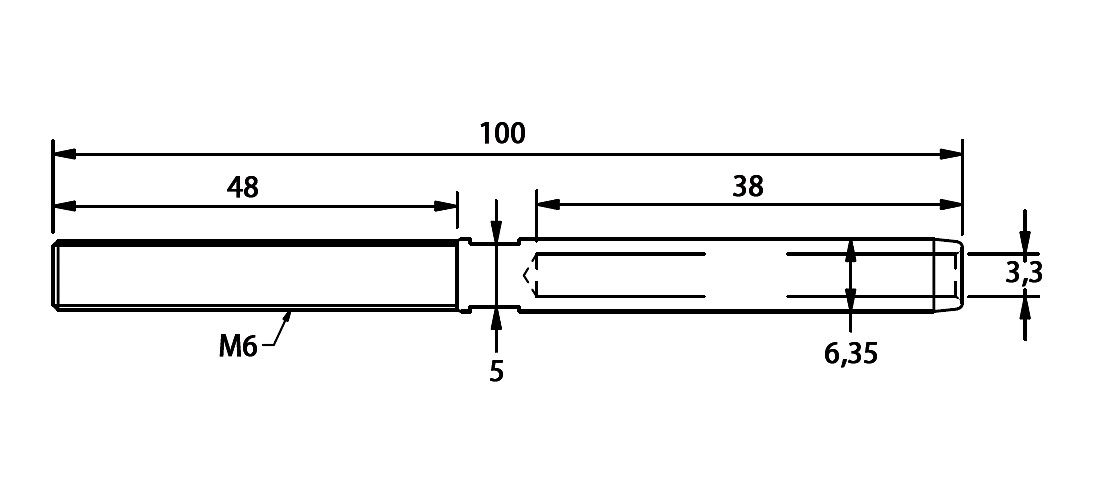 M6 THREADED END FOR 3MM CABLE 3 M6 THREADED END FOR 3MM CABLE - Image 3