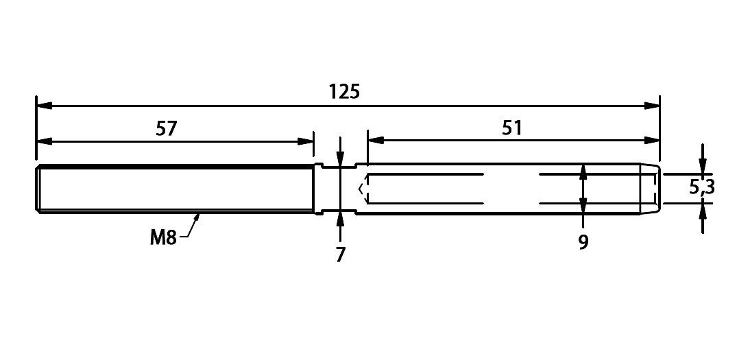 M8 THREADED END FOR 5MM CABLE 3 M8 THREADED END FOR 5MM CABLE - Image 3