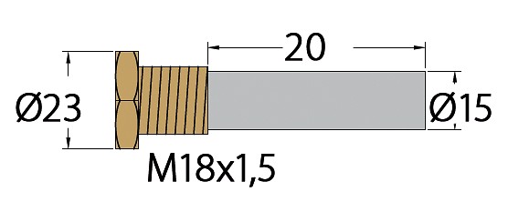 ZINC ANODE YANMAR 15x20mm 3 ZINC ANODE YANMAR 15x20mm - Image 3