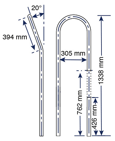 STEERING WHEEL GRIP ARCH, TILT 1338 MM 1 STEERING WHEEL GRIP ARCH, TILT 1338 MM