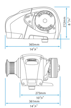H2 WINCH WITH CHAIN/ROPE WHEEL 12 V, 90A, 10 MM 5 9512401504m fullhd
