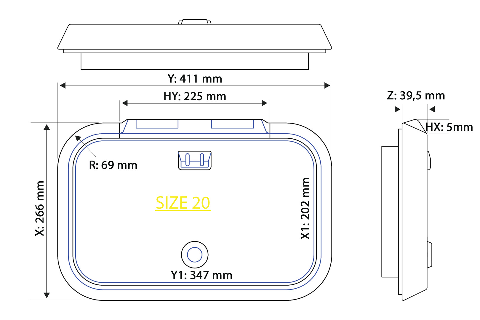 DOOR HATCH LEWMAR OCEAN SIZE 20, WITH RIM 5 DOOR HATCH LEWMAR OCEAN SIZE 20, WITH RIM - Image 5