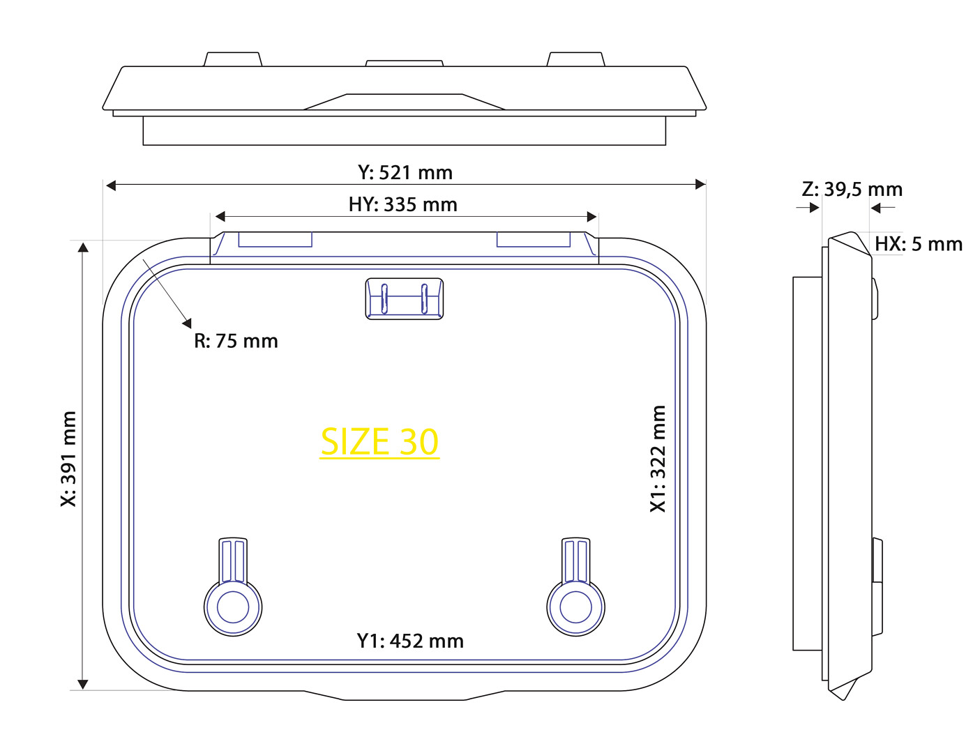 DOOR HATCH LEWMAR OCEAN SIZE 30, FLAT BOTTOM 5 DOOR HATCH LEWMAR OCEAN SIZE 30, FLAT BOTTOM - Image 5