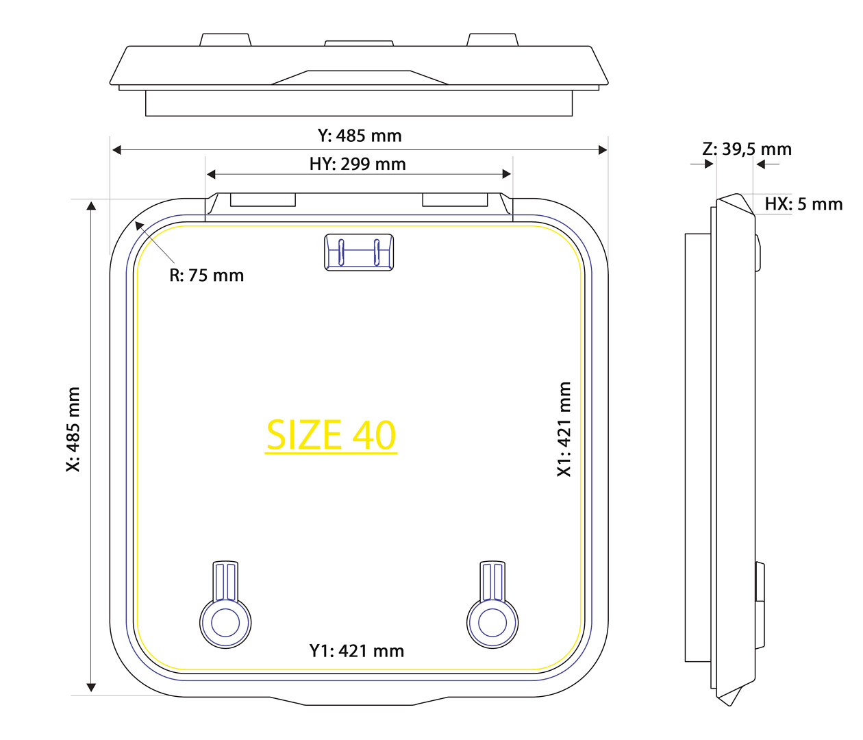 DOOR HATCH LEWMAR OCEAN SIZE 40, WITH RIM 5 DOOR HATCH LEWMAR OCEAN SIZE 40, WITH RIM - Image 5