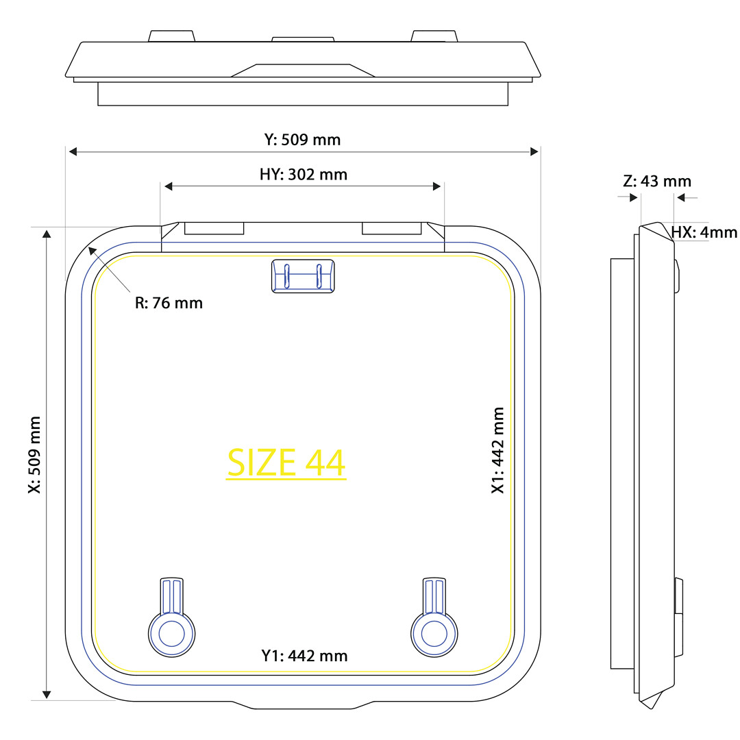 DOOR HATCH LEWMAR OCEAN SIZE 44, WITH RIM 5 DOOR HATCH LEWMAR OCEAN SIZE 44, WITH RIM - Image 5
