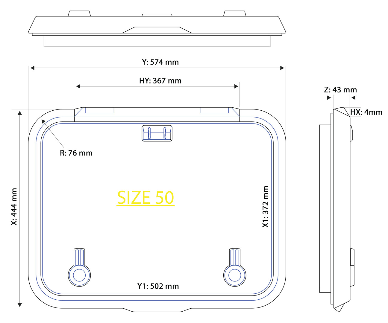 DOOR HATCH LEWMAR OCEAN SIZE 50, FLAT BOTTOM 5 DOOR HATCH LEWMAR OCEAN SIZE 50, FLAT BOTTOM - Image 5