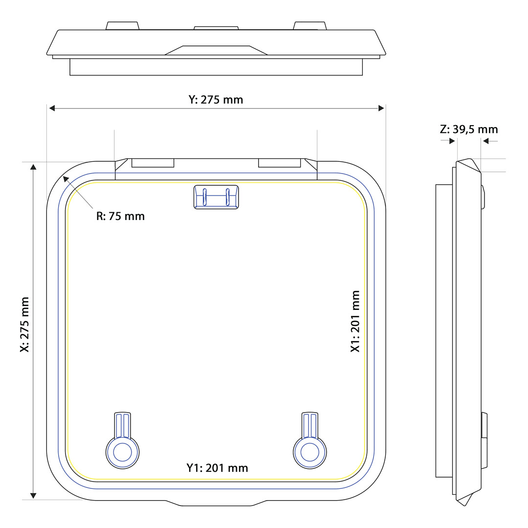 DOOR HATCH LEWMAR OCEAN SIZE 00, FLAT BOTTOM 4 DOOR HATCH LEWMAR OCEAN SIZE 00, FLAT BOTTOM - Image 4