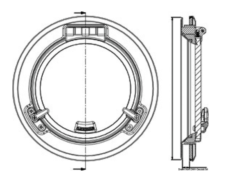 ROUND STAINLESS STEEL WINDOW DIA. 296 MM 3 ROUND STAINLESS STEEL WINDOW DIA. 296 MM - Image 3