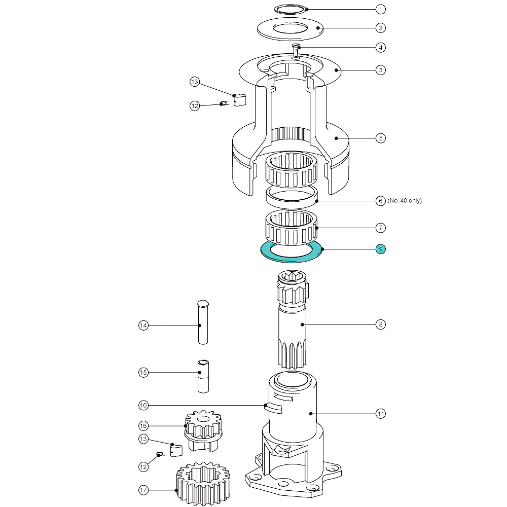 DRUM WASHER FOR STANDARD WINCH (SIZE 24) 1 DRUM WASHER FOR STANDARD WINCH (SIZE 24)