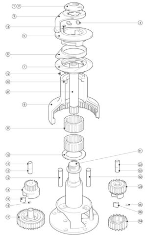 SPINDLE FOR OCEAN 28/30ST WINCH
