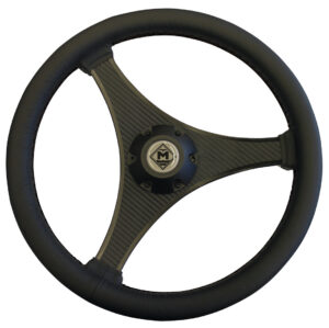 LEATHER STEERING WHEEL BLACK/BLACK/CARBON FIBER