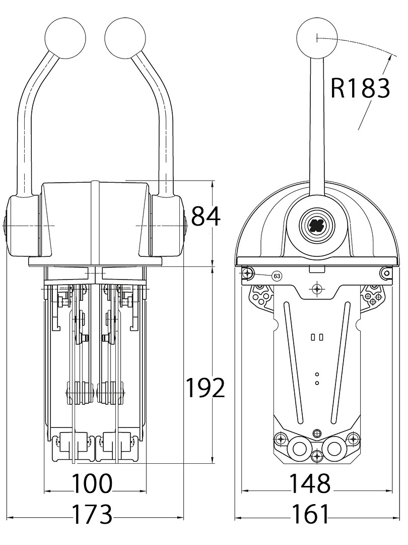 REMOTE CONTROL, TWO-LEVER 3 REMOTE CONTROL, TWO-LEVER - Image 3