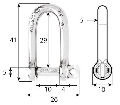 SHACKER, D-MODEL, LONG LINK 5mm 3 SHACKER, D-MODEL, LONG LINK 5mm - Image 3