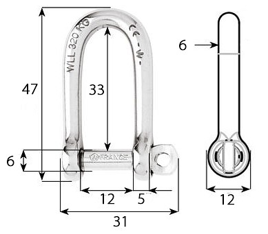 SHACKER, D-MODEL, LONG LINK 6mm 3 SHACKER, D-MODEL, LONG LINK 6mm - Image 3