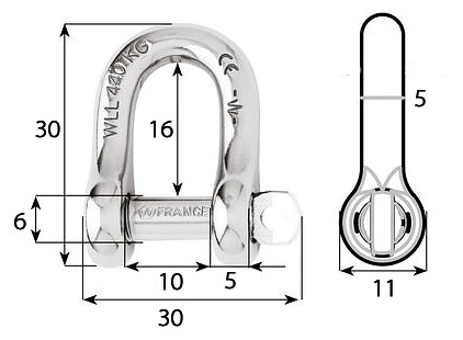 SHACKET D-MODEL, LOCKING 5mm 3 SHACKET D-MODEL, LOCKING 5mm - Image 3