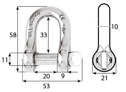 SHACKET D-MODEL, LOCKING 10mm 3 SHACKET D-MODEL, LOCKING 10mm - Image 3