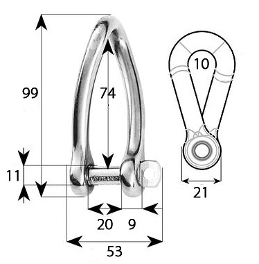 SHACKET, TWISTED, LONG 10mm 3 SHACKET, TWISTED, LONG 10mm - Image 3
