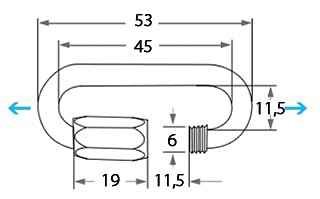 QUICK LINK, LARGE OPENING 4MM 2 QUICK LINK, LARGE OPENING 4MM - Image 2