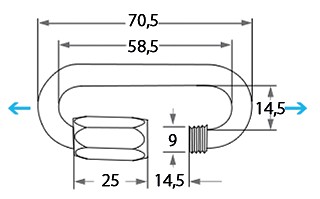 QUICK LINK, LARGE HOLE 6MM 2 QUICK LINK, LARGE HOLE 6MM - Image 2
