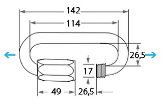 QUICK LINK, LARGE HOLE 14MM 2 QUICK LINK, LARGE HOLE 14MM - Image 2