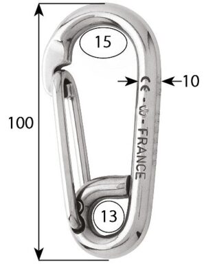CARABINER HOOK, STAINLESS STEEL 100mm 5 9513039252m fullhd jpg