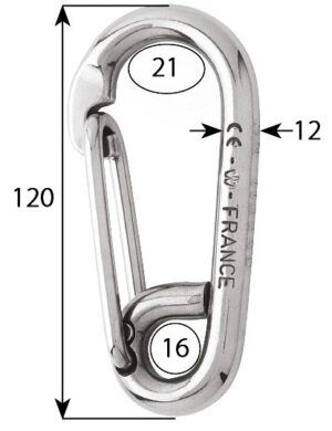 CARABINER HOOK, STAINLESS STEEL 120mm 5 9513039253m fullhd jpg