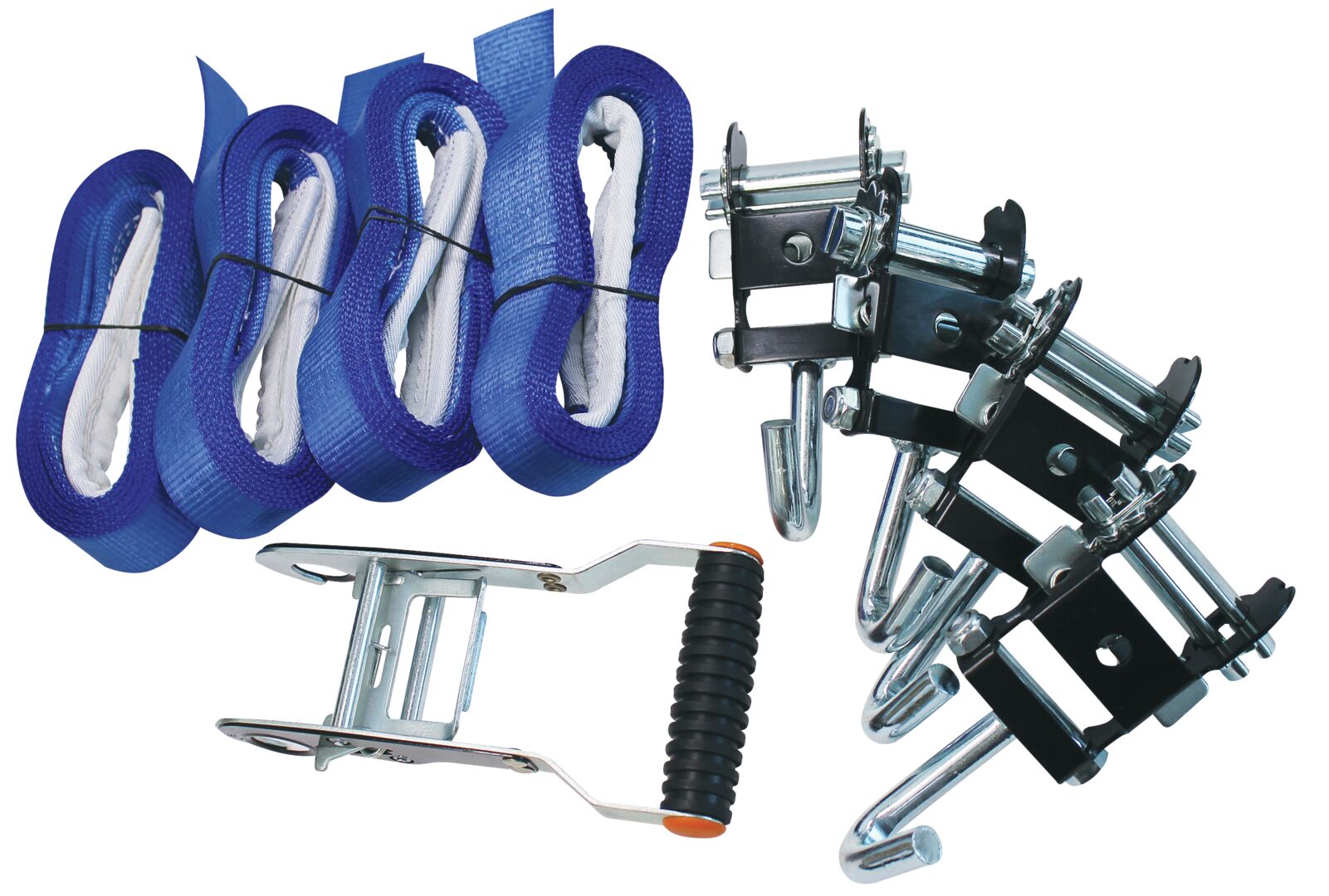 RATCHET CLOTH SET 4PCS 2.5m/250mm 1 RATCHET CLOTH SET 4PCS 2.5m/250mm