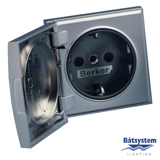 BERKER SOCKET 230V, SILVER 1 BERKER SOCKET 230V, SILVER