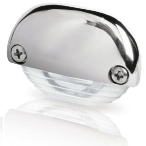 HELLA STEP LIGHT, POLISHED STAINLESS STEEL DOME, WHITE LED
