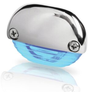 HELLA STEP LIGHT, POLISHED STAINLESS STEEL DOME, BLUE LED