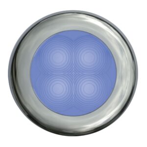 BLUE LED LIGHT, POLISHED STAINLESS STEEL FRAME