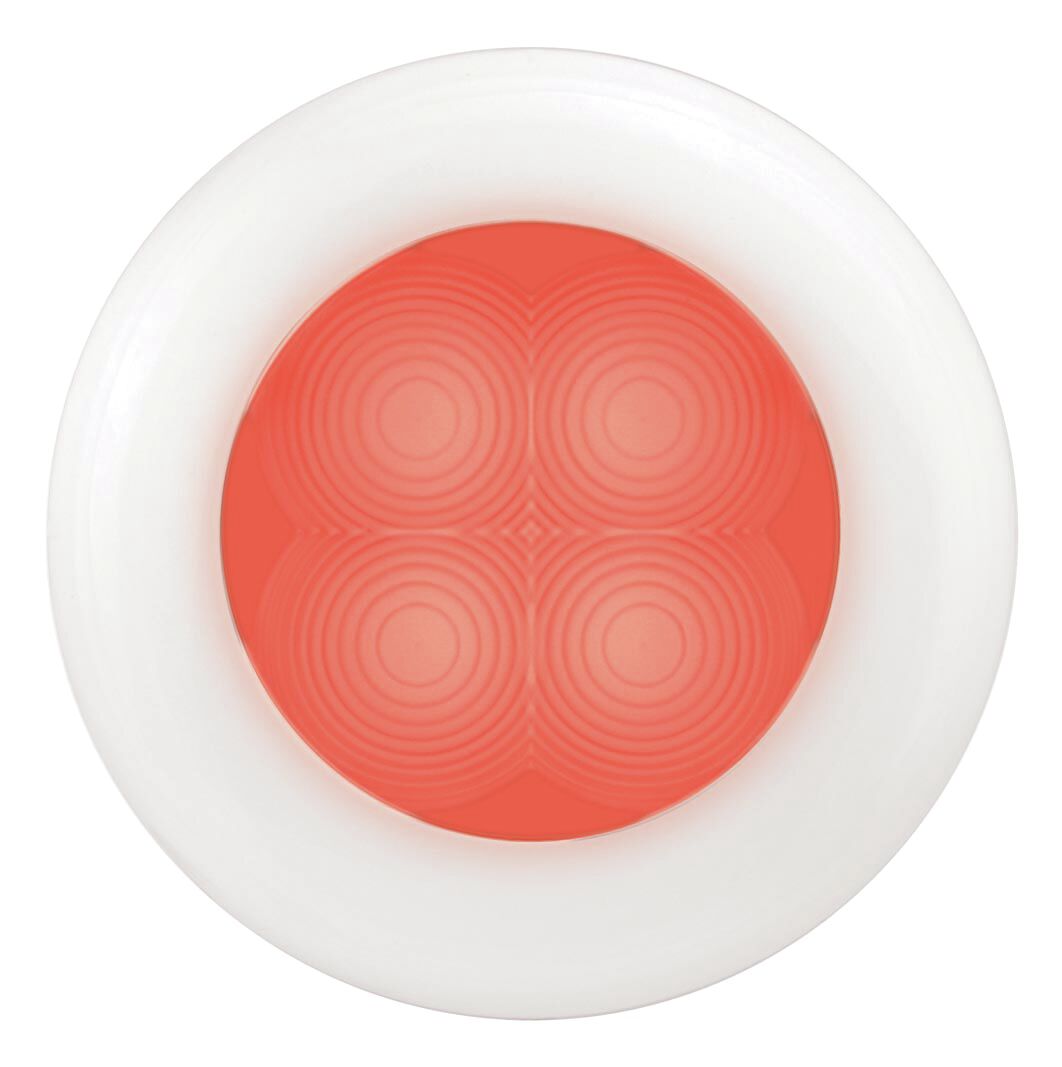 RED LED LIGHT, WHITE PLASTIC FRAME 1 RED LED LIGHT, WHITE PLASTIC FRAME