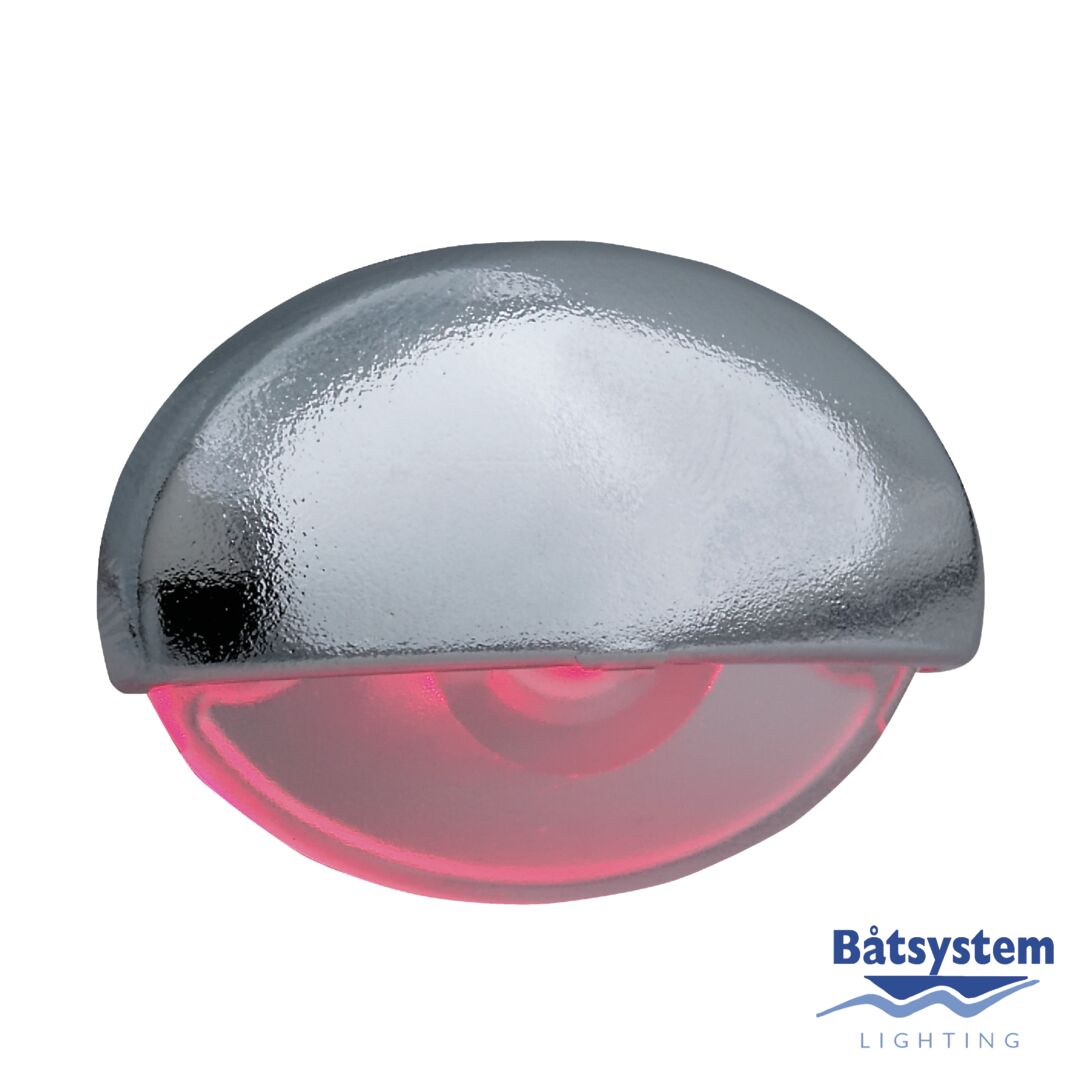 STEPLIGHT CHROME, RED LED 1 STEPLIGHT CHROME, RED LED