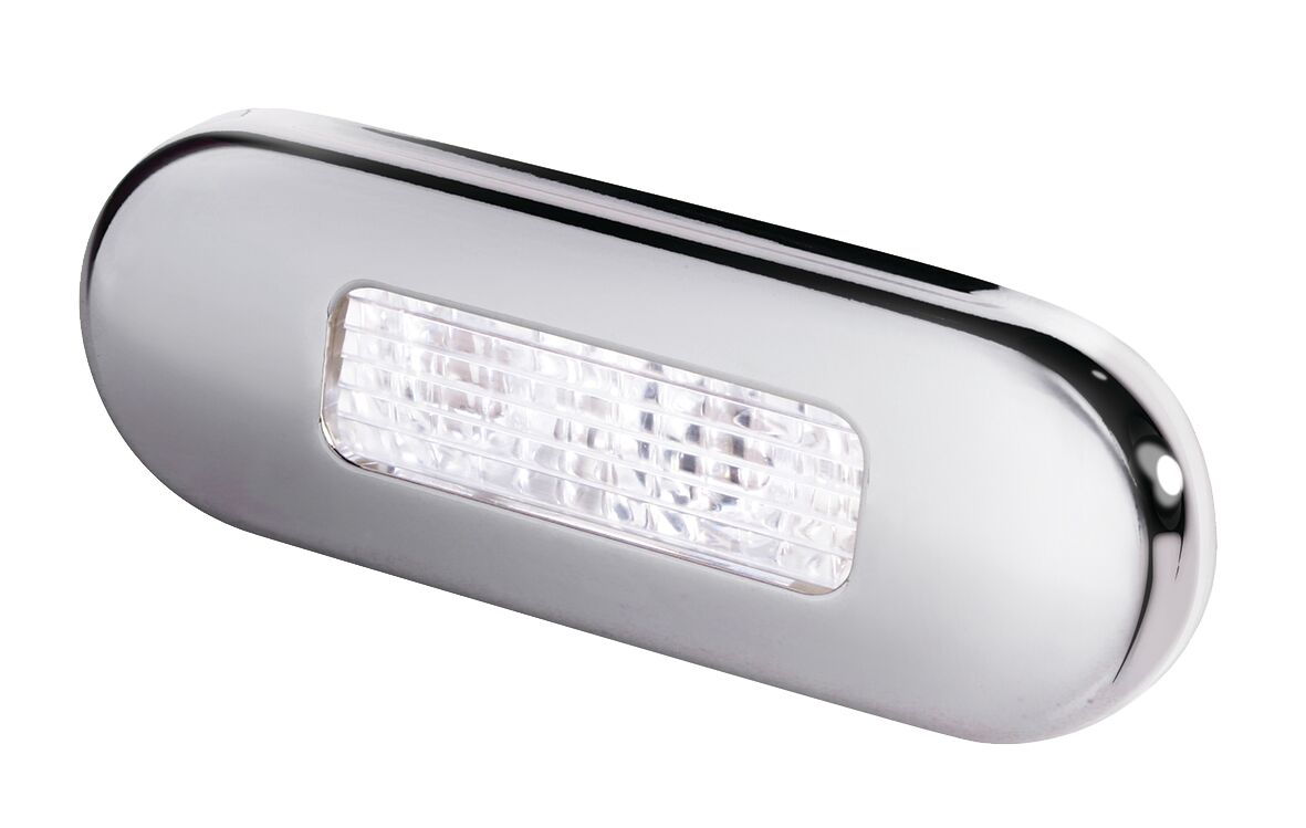 HELLA LED STEP LIGHT, CHROME SHELL, POLISHED 1 HELLA LED STEP LIGHT, CHROME SHELL, POLISHED