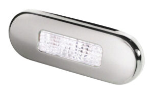 HELLA LED STEP LIGHT, CHROME-PLATED COVER, MATT FINISH