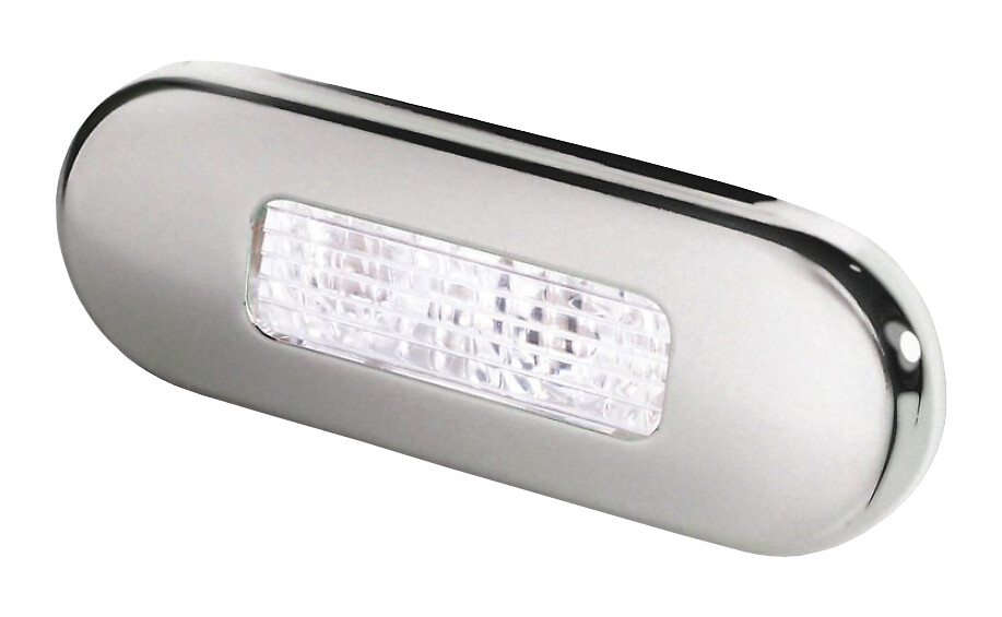HELLA LED STEP LIGHT, CHROME-PLATED COVER, MATT FINISH 1 HELLA LED STEP LIGHT, CHROME-PLATED COVER, MATT FINISH