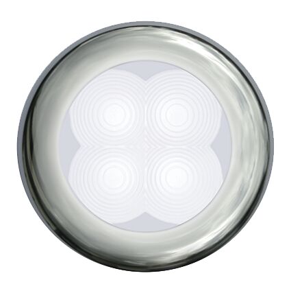 WHITE LED LIGHT 24V, POLISHED STAINLESS STEEL FRAME 1 WHITE LED LIGHT 24V, POLISHED STAINLESS STEEL FRAME