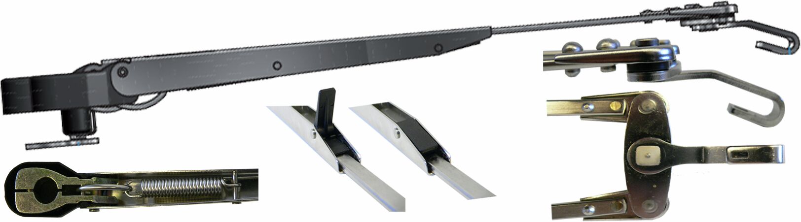 DOUBLE WIPER ARM 454-591MM, ELECTROPOLISHED 2 DOUBLE WIPER ARM 454-591MM, ELECTROPOLISHED - Image 2