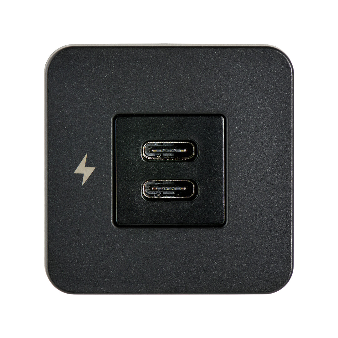 TILE USB-C / USB-C CHARGER 12/24V, BLACK 1 TILE USB-C / USB-C CHARGER 12/24V, BLACK