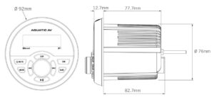 AQUATIC AV BT ROUND RADIO GP1, BLACK 92MM 10 9514630100m fullhd jpg